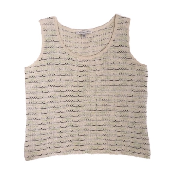 St. John Texture Sleeveless U Neckline Top - Picture 1 of 5